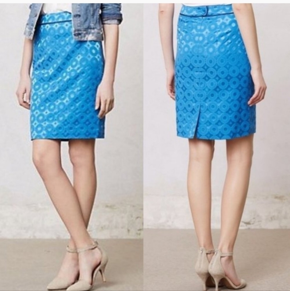 Anthropologie Maeve Sadie Blue Pencil‎ Skirt
